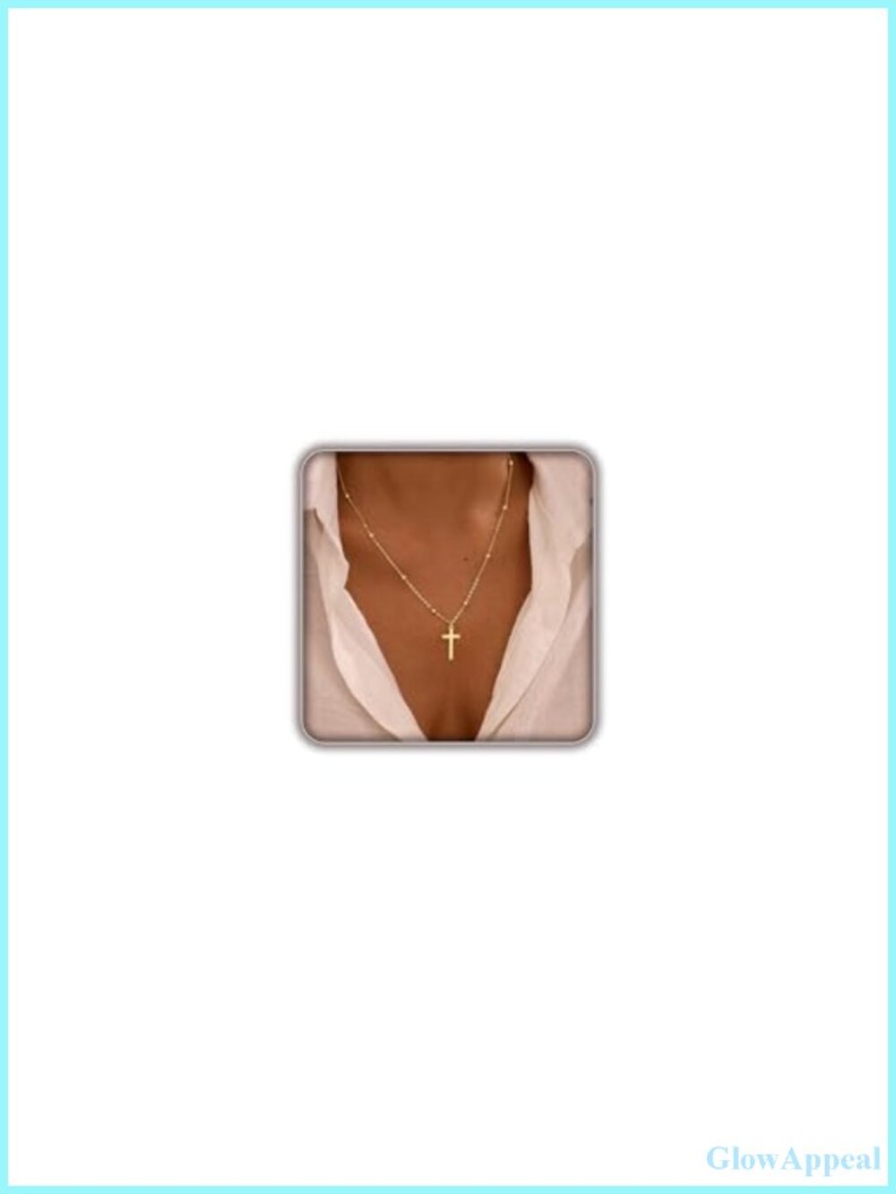 Dainty 14K Gold Plated Cross Pendant Necklace for Women, Christian Faith